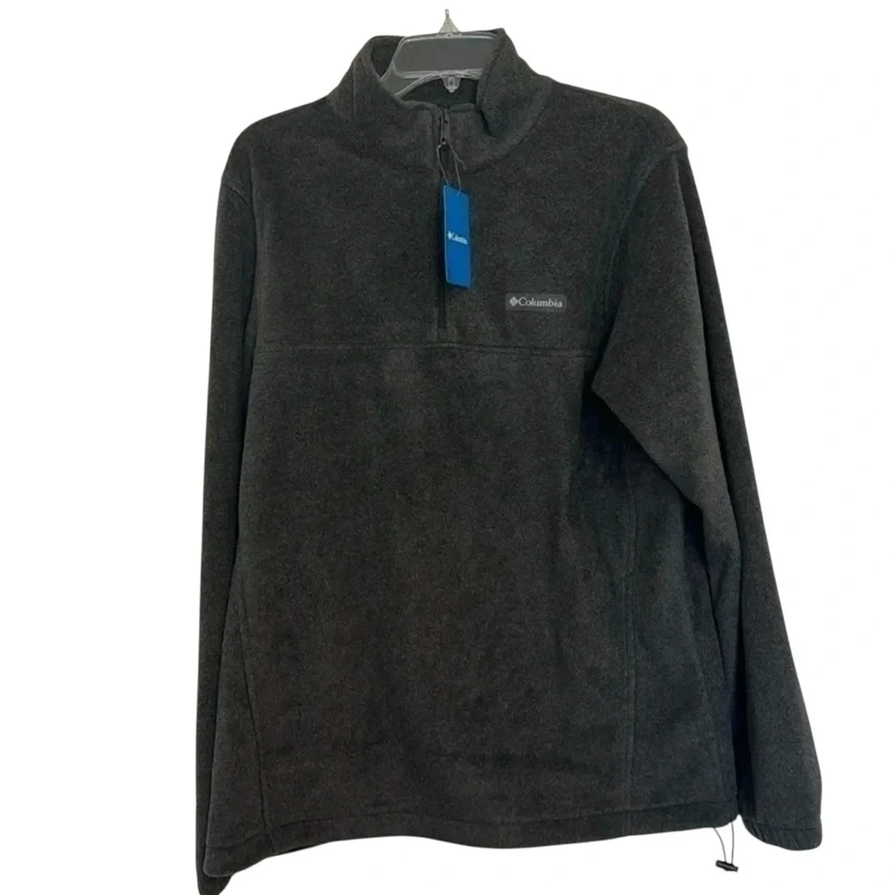 NWT Columbia Men’s Steens Mountain Half Zip Fleece Jacket Gray Size Medium